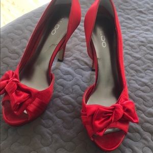 Satin Red Aldo Stilettos